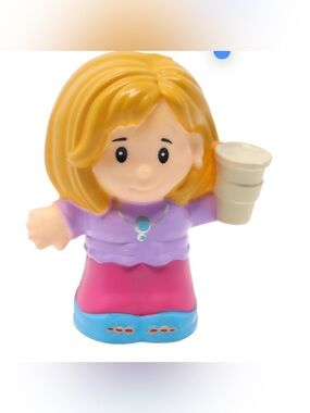 Little People Blonde Mom Figure Holding Coffee Cup part surprise and sound home